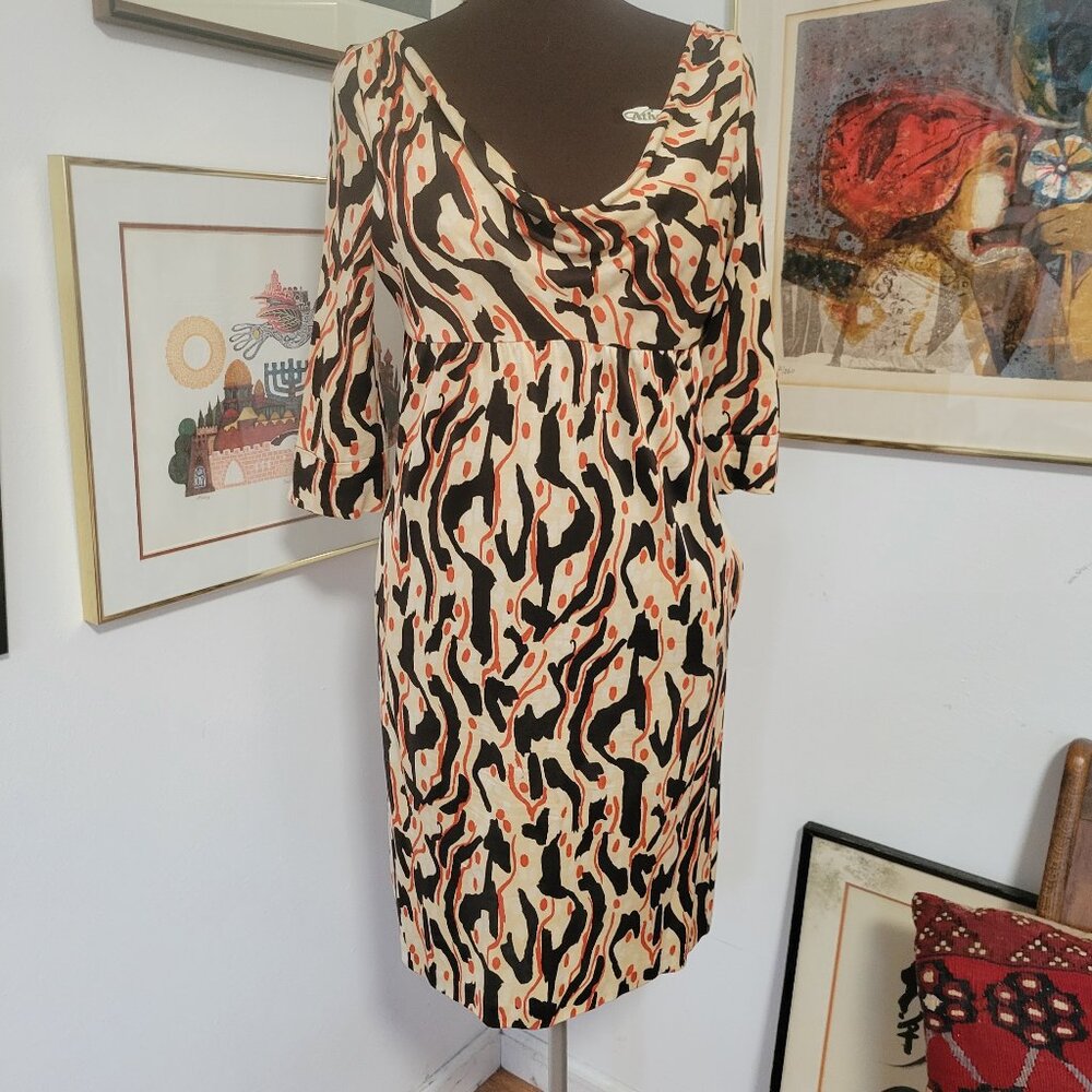 Diane Von Furstenberg Scoop Front and Deep Back Empire Waist Dress